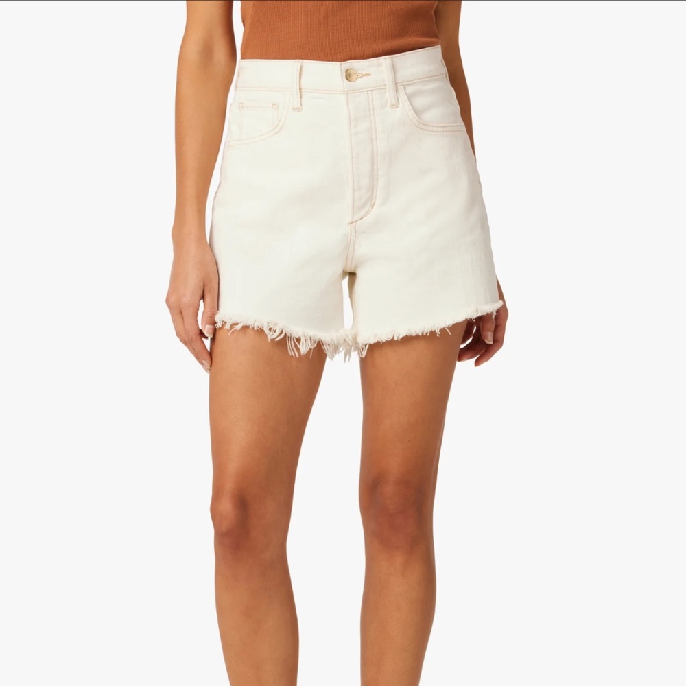 Joe's Jeans White Frayed Hem Denim Shorts